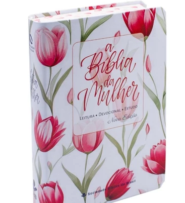 A Biblia da mulher | Leitura - Devocional - Estudo | Tulipa vermelha - Sem caixa
